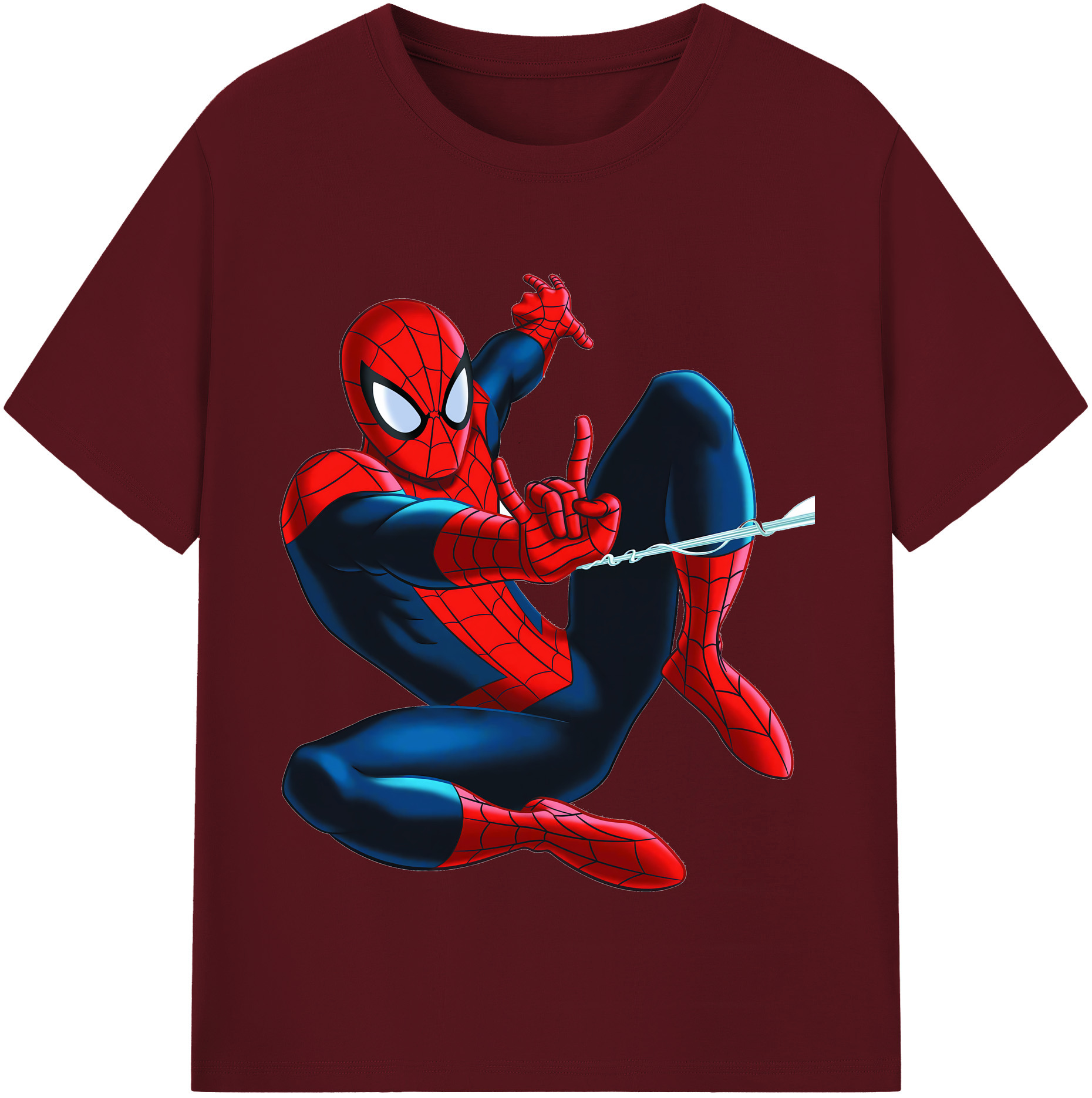 （画像用） Spider Man スパイダーマン 綿100％半袖Tシャツ（フロントプリント）
